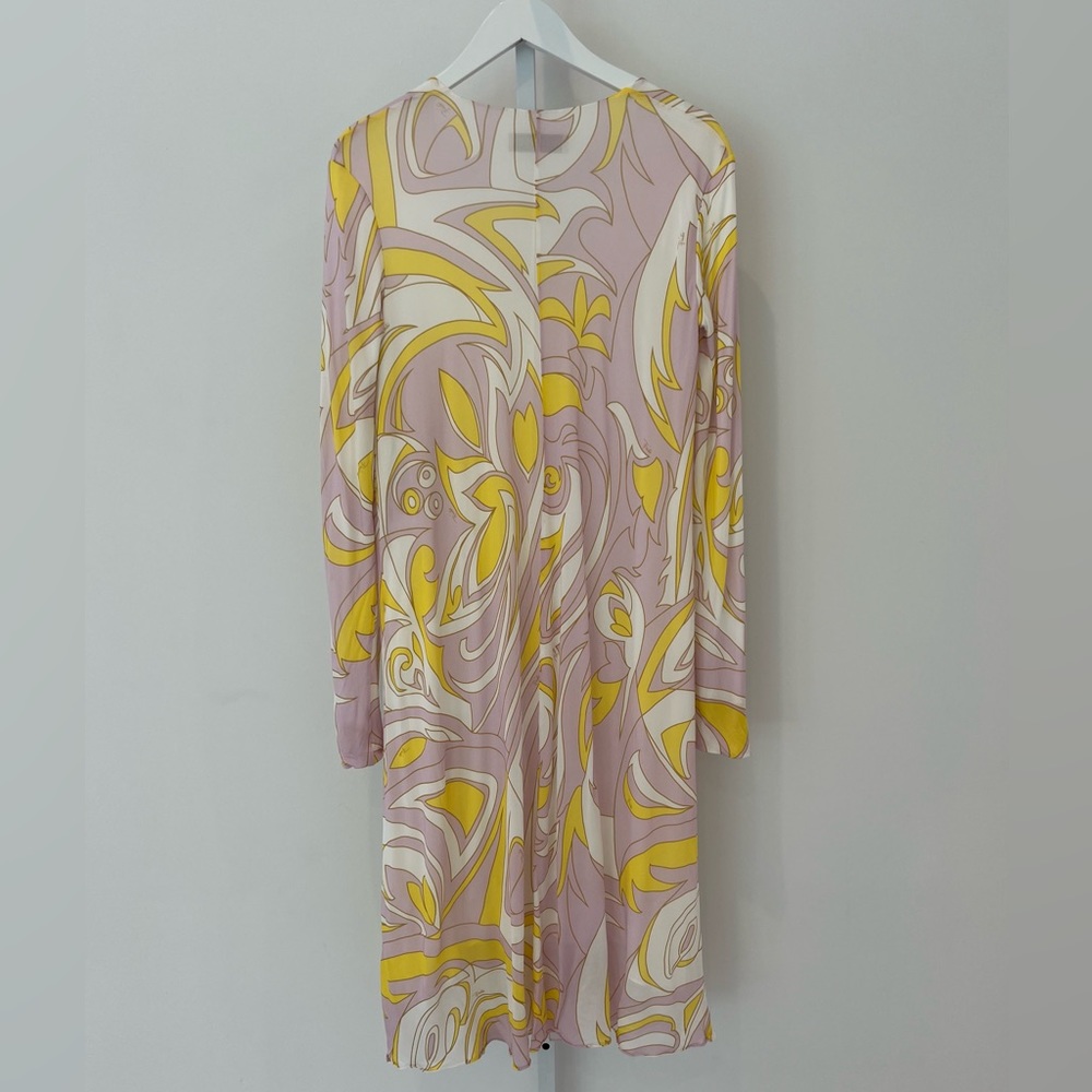 EMILIO PUCCI LAVENDER YELLOW VISCOSE DRESS MODEL 1EJH25 SIZE IT 40 / US 6 - Picture 9 of 17